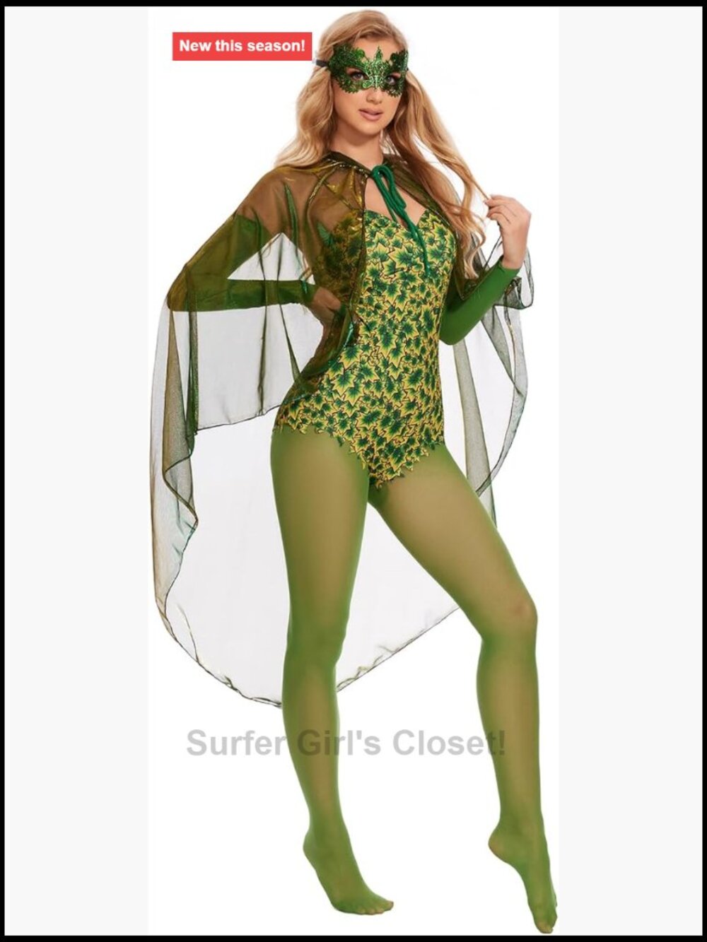 ATAMET Women's Toxic Villain Costume Plant Vine Pattern Full Set with Cloak